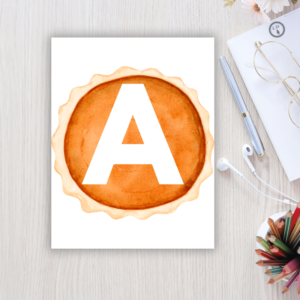 Alphabet Pumpkin Pie